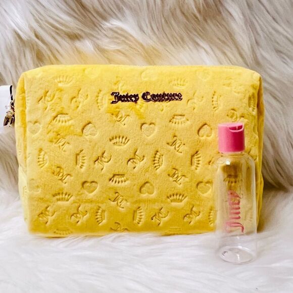 Juicy Couture Yellow Velvet Cosmetic Bag - Picture 1 of 6